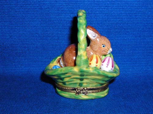 BUNNY IN GREEN BASKET